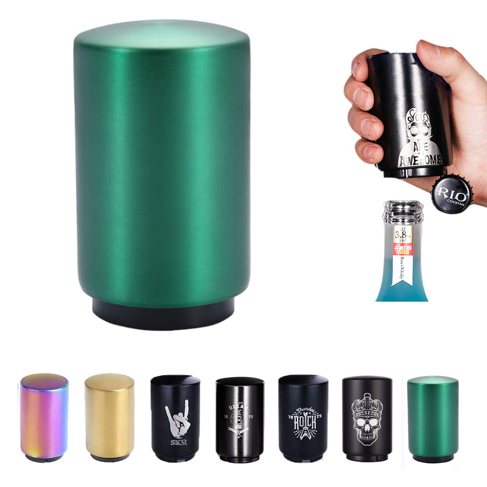 Bottle Opener, Stainless Steel Beer Bottle Opener, Christmas Gifts for Weak Hands and Beer Lovers, Magnetic Bottle Opener, Kitchen Gadgets, Accessories, Gifts for Men, Dad, Birthday,