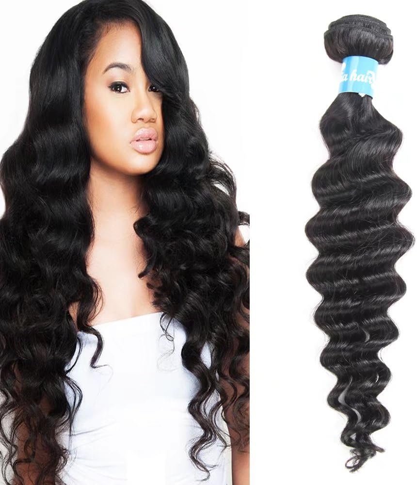 Hair Wefts Human Hair Loose Wave Bundles Unprocessed Brazilian Human Hair Bundles Natural Color (18")