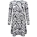 Halloween Costume, Kimloog Women Skull Floral Print Long Sleeve Hallowmas Party Casual Funny Short Mini Dress (XL, Black)