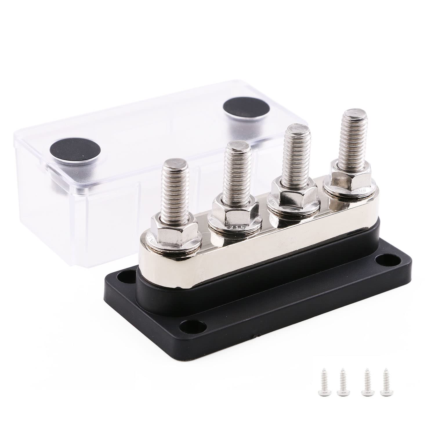Gloaso Barre de bus 12V- 48V CC Busbar 300A avec 4 boulons M8 - Bloc de distribution Gloaso Barre de bus 12V- 48V CC Busbar 300A avec 4 boulons M8 - Bloc de distribution