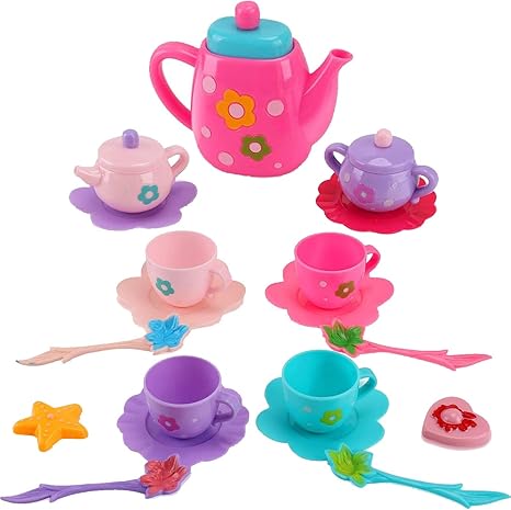Pretend Play Dish Tea Sets Liberty Imports 17 Piece Rose Flower Porcelain Ceramic Tea Setpretend Play Ki Toys Hobbies hellena