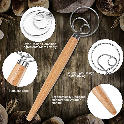 Danish Dough Whisk Bread Hook 15 Pieces Dutch Whisk Bread Lame Baking