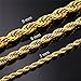 U7 Jewelry 3mm Rope Chain 18K Real Gold Plated Diamond Cut Twisted Rope Chain Necklace for Men Women, 26 Inch