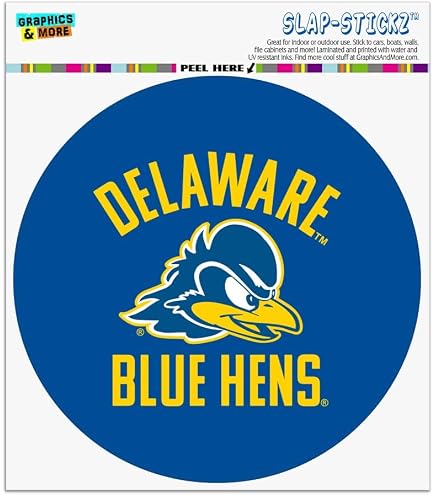 Delaware Blue Hens Mascot Head Decal - Officially Licensed 4x4 Inch Sticker - View #11