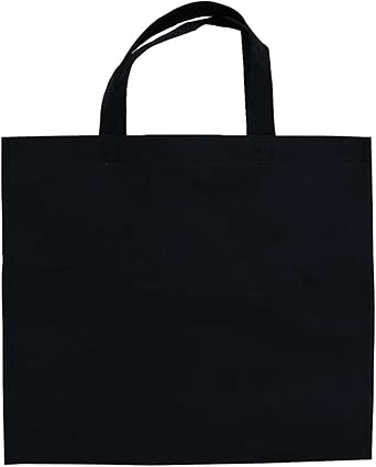 black woven tote bag