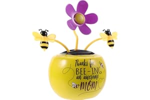 ABOOFAN Home Decor Dancing Toy Solar Powered Dancing Flower with Honeybee in Pots Swinging Bobblehead Dancer Car Windowsill Decoration Window Sun Catcher Sunflower