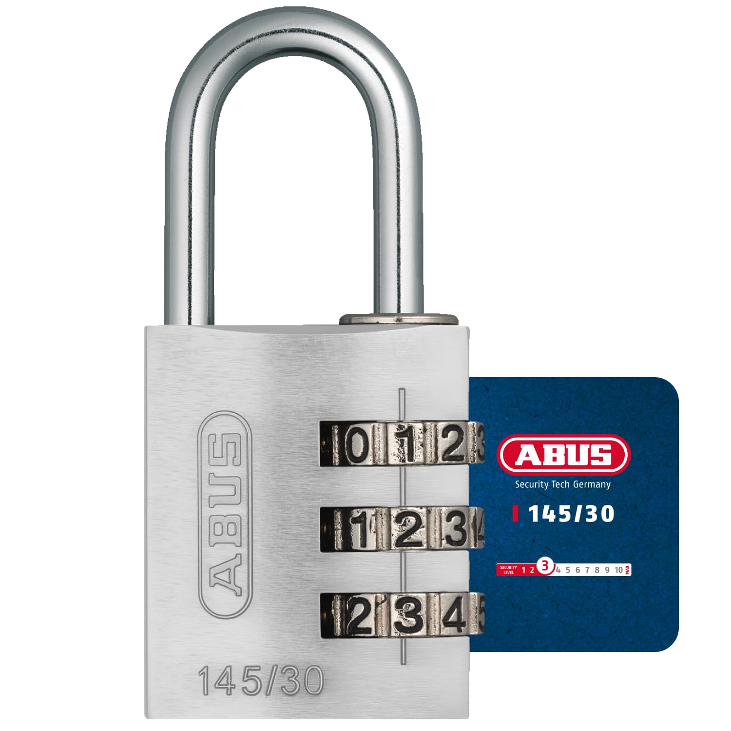 Padlock combination aluminum 30mm silver