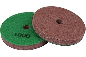 BSRTTOOL 4" Diamond Sponge Fiber Polishing Pad 1000 Grit - Polishing Tile Stone Marble Concrete Ceramics Glass 2Pcs