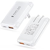 [2-Pack] 2026 Updated 50W USB C Wall Charger Block, Flat Dual Port PD Fast Type C Charging Plug,Foldable & Slim Multiport Power Adapter Charging Brick for iPhone 17,16,15,14,13,iPad,AirPods,Samsung