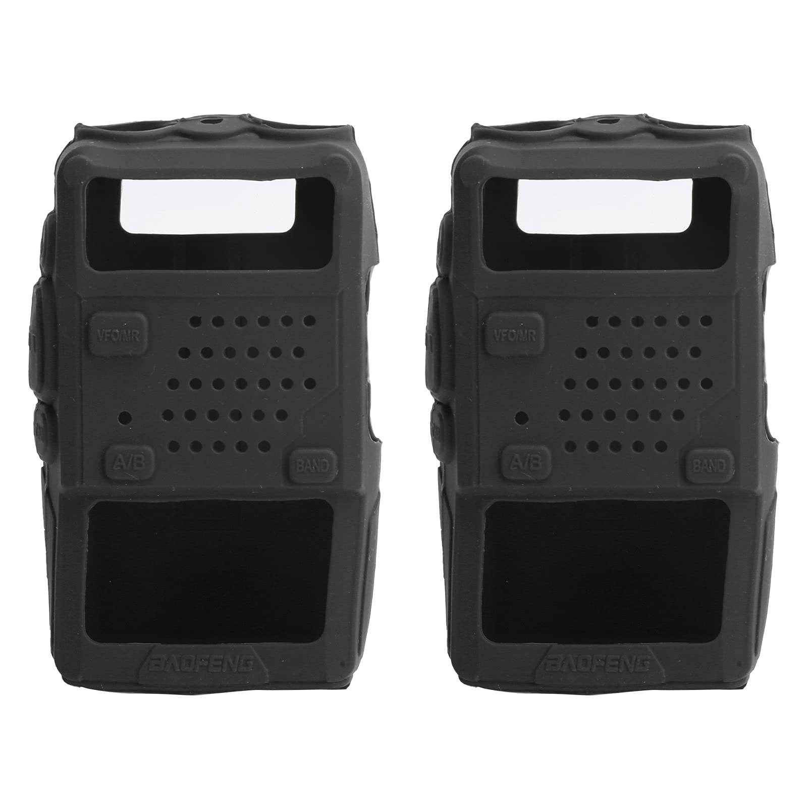 Lazmin112 2PCS Silicone Rubber Case Walkie Talkie Protective Cover Rubber Soft Case Mini Walky Talky Silicone Protective Soft Cover TwoWay Radio Protector for UV5R(black)
