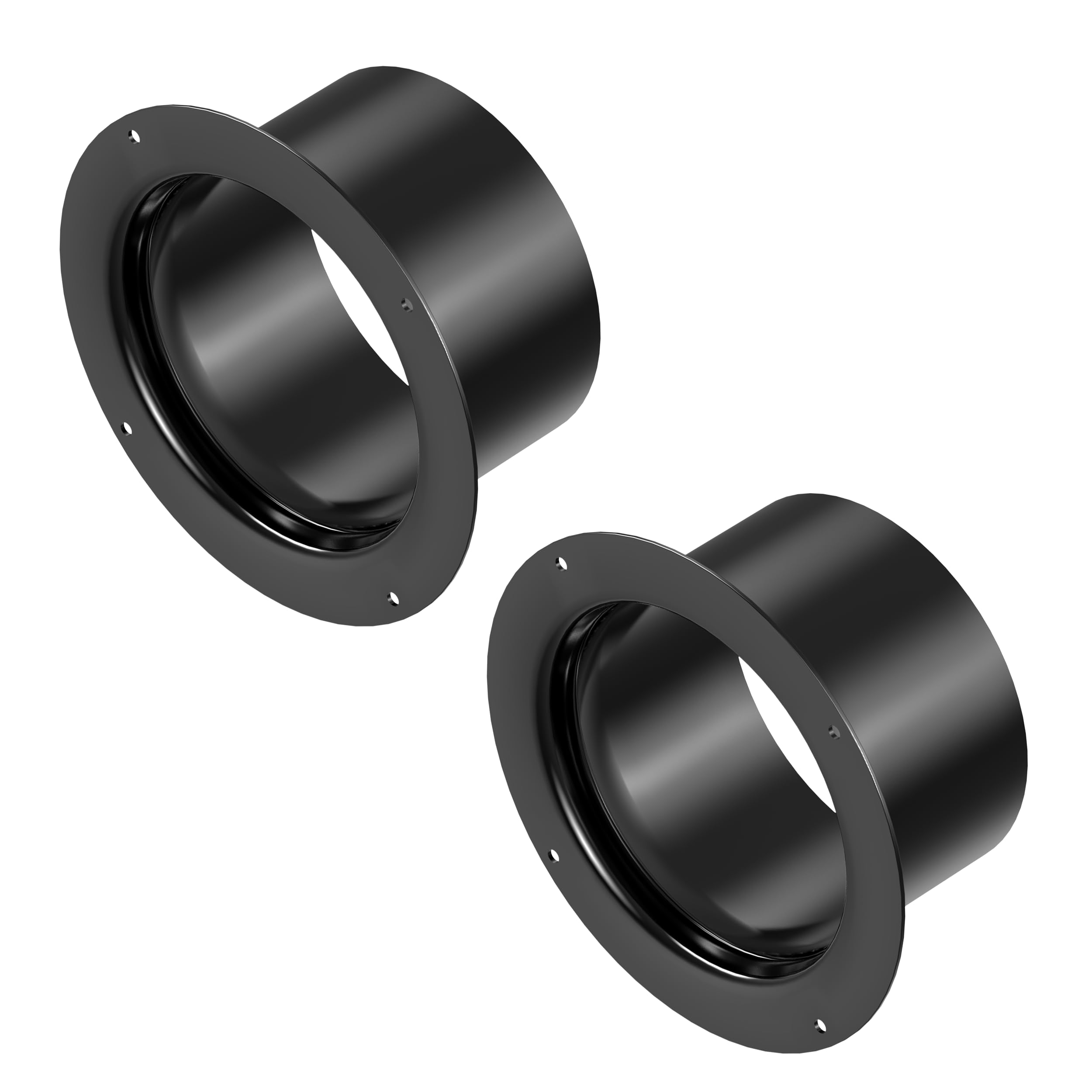 Photo 1 of 4 Inch Duct Connector, HG Power 100mm Plastic Straight Pipe Flange for 4" Ducting Pipes Hoses Heating Cooling HVAC Ventilation Use, Black
