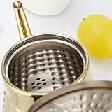 1.6L Stainless Steel Teapot with Infuser Gold Hammered Pour Spout view 9