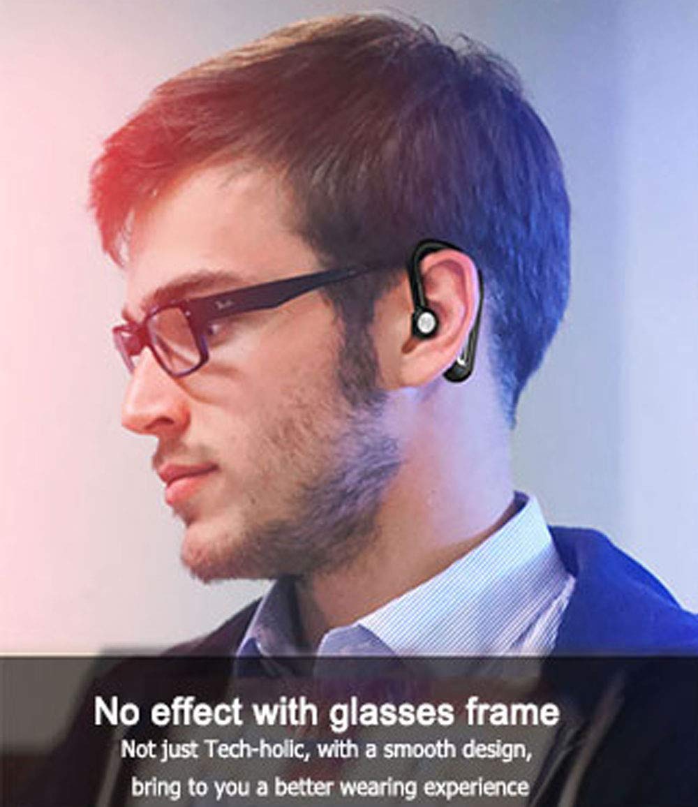 SLUB True Wireless Bluetooth 4.2 Single Waterproof Earbud with Lightweight Microphone HD Stereo 15 Hours Play Time Noise Cancelling Ear-Hook Sport Headset for Cell Phone(Black)