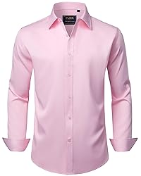 J.VER Men's Dress Shirts Solid Long Sleeve Stretch