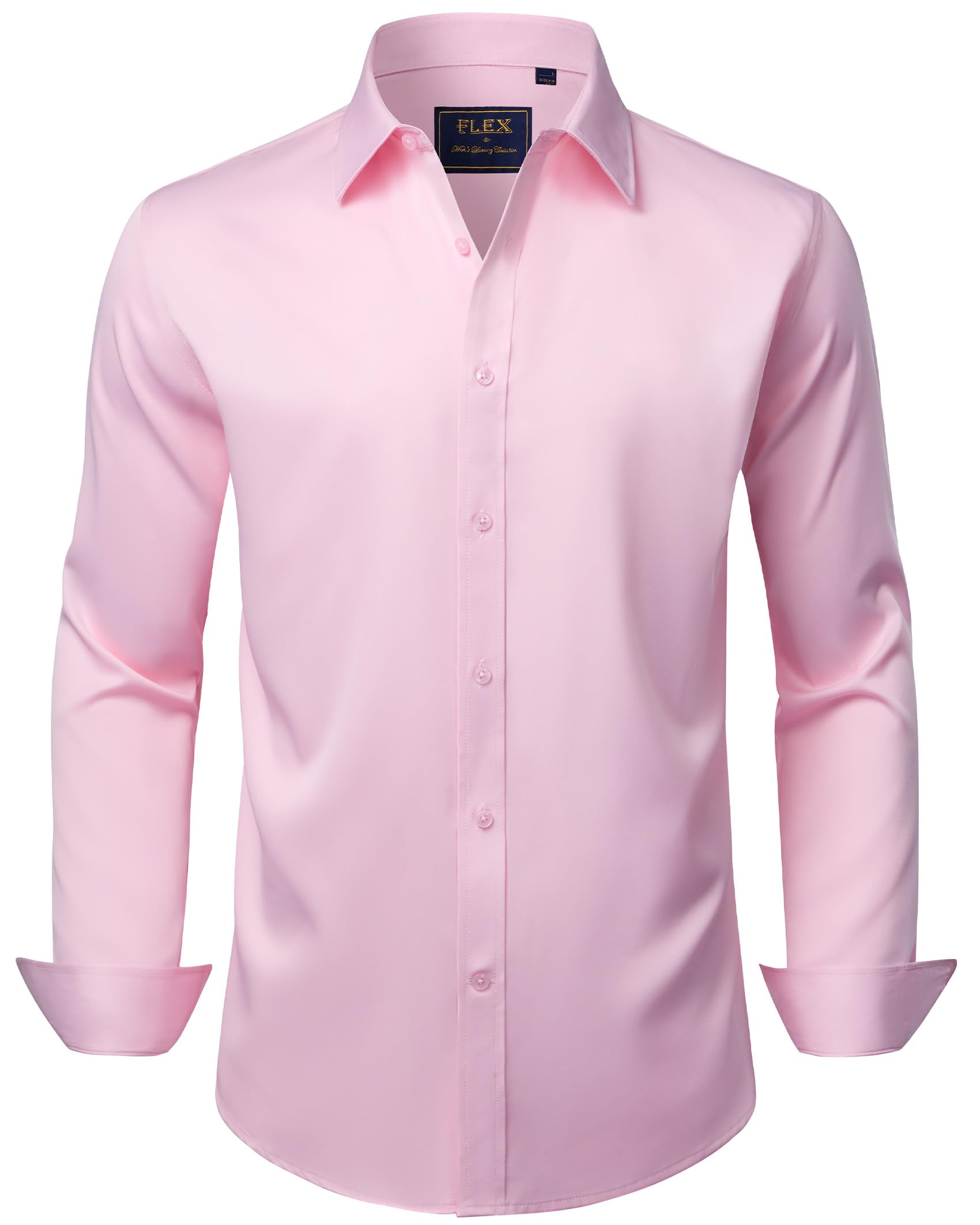 J.VER Men's Dress Shirts Solid Long Sleeve Stretch