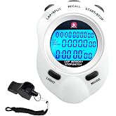 Rolilink Stopwatch, Metal Stop Watch for Sports 10/100/400 Laps, Stopwatches Timer for Coach Sports Running with 0.01second &amp; 0.001second Timing, Conutdown, Alarm