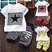 Canis Baby Boy Kid 2 Piece Star Sportswear Clothes T-Shirt Top Short Pants Outfit Set (S/0-6M,Dark red)