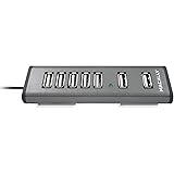 Macally 7 Port Powered USB 2.0 Hub with 5V 2A Power Adapter & 5 foot long Cable (TriHub7)