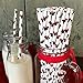 Minnie Mouse Inspired Mouse Ears and Polka Dot Paper Straws - Red White Black - 7.75 Inches - 100 Pack - Outside the Box Papers Brand