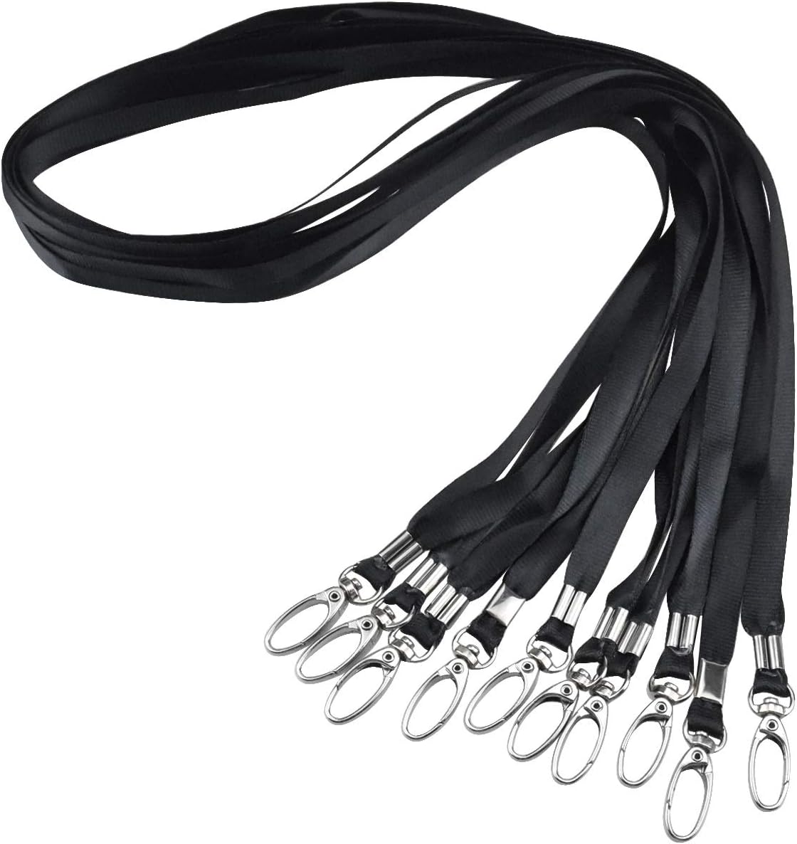 Lanyards for Neck Name Badge Keys Office Flat Nylon Lanyards 10 Pcs
