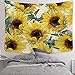 Smurfs Yingda Sunflowers Tapestry Wall Hanging Sunflower Plant Printed Tapestry Sunflower Watercolor Tapestry Cactus Wall Tapestry for Kids Girls Boys Room Bedroom Living Room Dorm