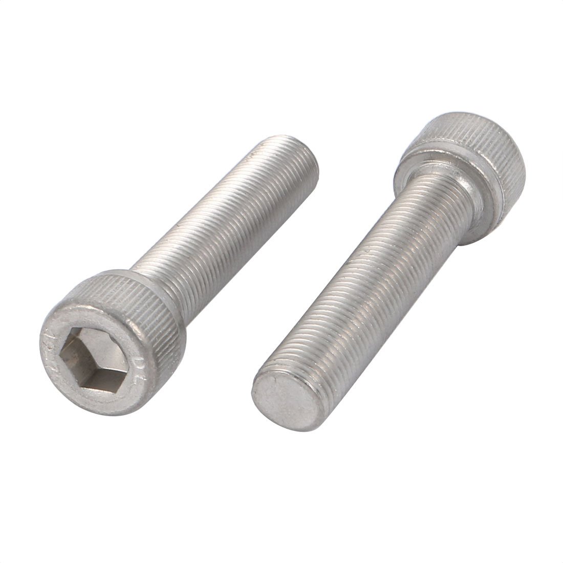 Sourcingmap M10x45mm 1mm Pitch 304 Stainless Steel Hex Socket Head Cap Screws Bolts 2pcs
