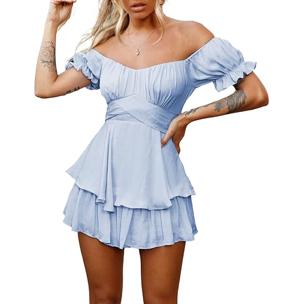 Amazon.com: Kiluex Women Off The Shoulder Long Sleeve Romper Dress Ruffle Flowy Graduation Short Dress Renaissance Corset Dress (A-a-White, S) : Clothing, Shoes & Jewelry Amazon.com: Kiluex Women Off The Shoulder Long Sleeve Romper Dress Ruffle Flowy Graduation Short Dress Renaissance Corset Dress (A-a-White, S) : Clothing, Shoes & Jewelry