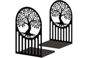 Peacoblue Metal Bookends for Shelves, Modern Decorative Heavy Duty Study Book Ends Stoppers for Office, Desk, Shelf, Room 5.3