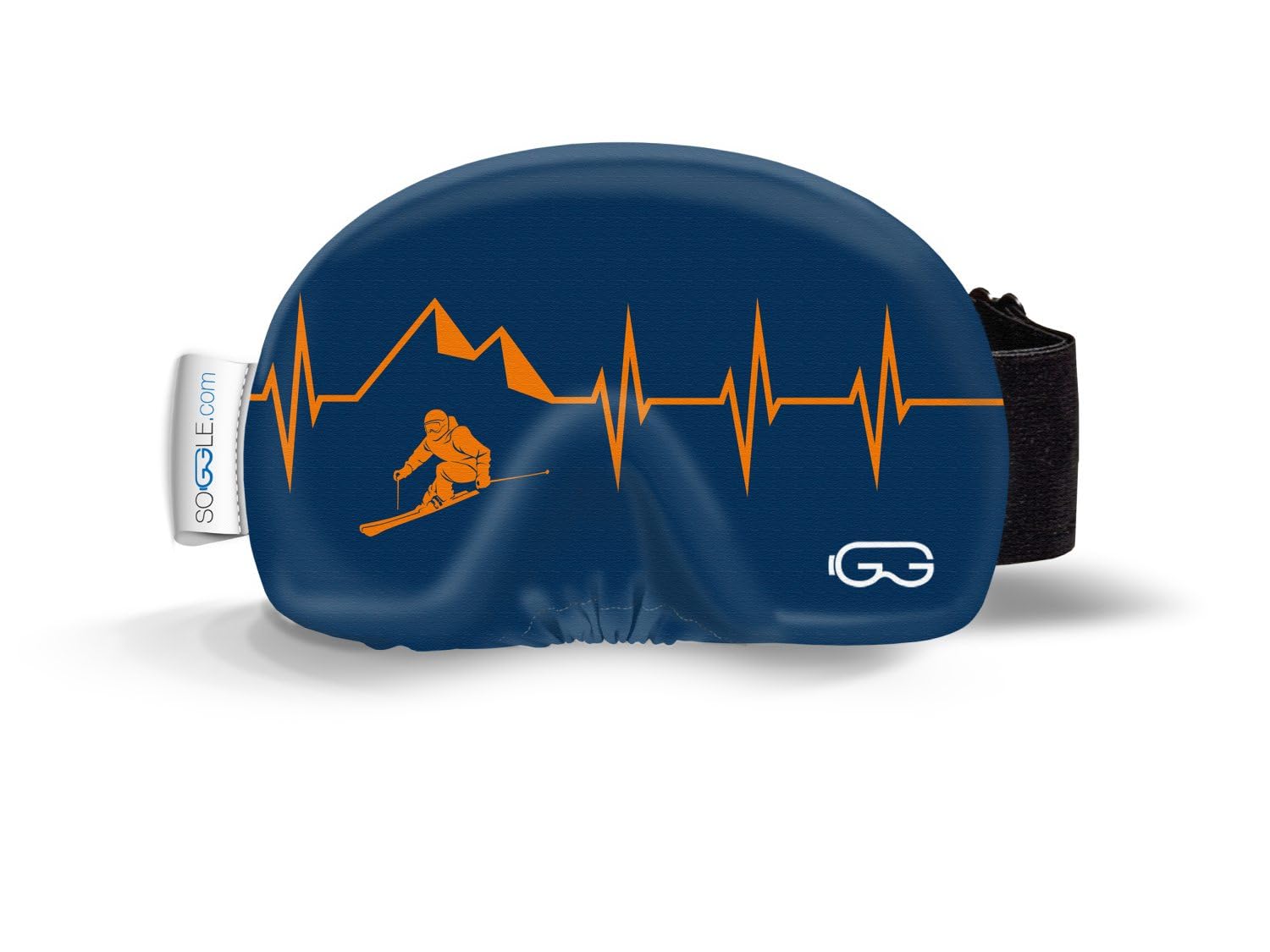 SOGGLE Ski Goggles Protective Cover Made of Microfibre (One Size), Colour: Heartbeat Skis Blue/Orange