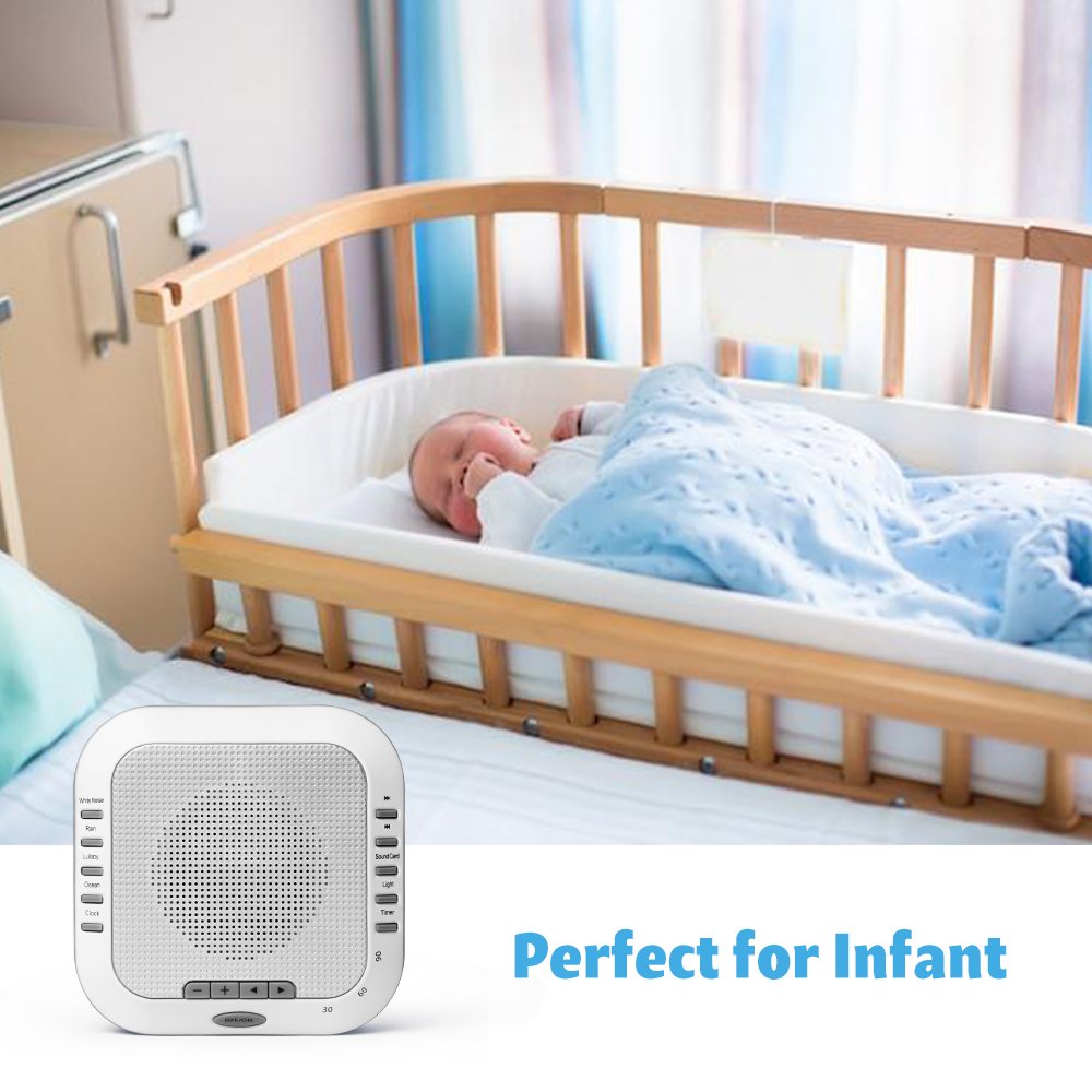 White Noise Machine,Premium Rechargeable Sleep Machines for Baby, Infants, Kids, Adults,Noise-Cancelling Device for Home, Office, with Natural Wind, Ocean Sound Effects, TFCard Supported
