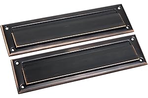 QCAA Solid Brass Mail Slot, with Solid Brass Interior Back Plate, 13" x 3.625", Venetian Bronze, 1 Pack, Made in Taiwan