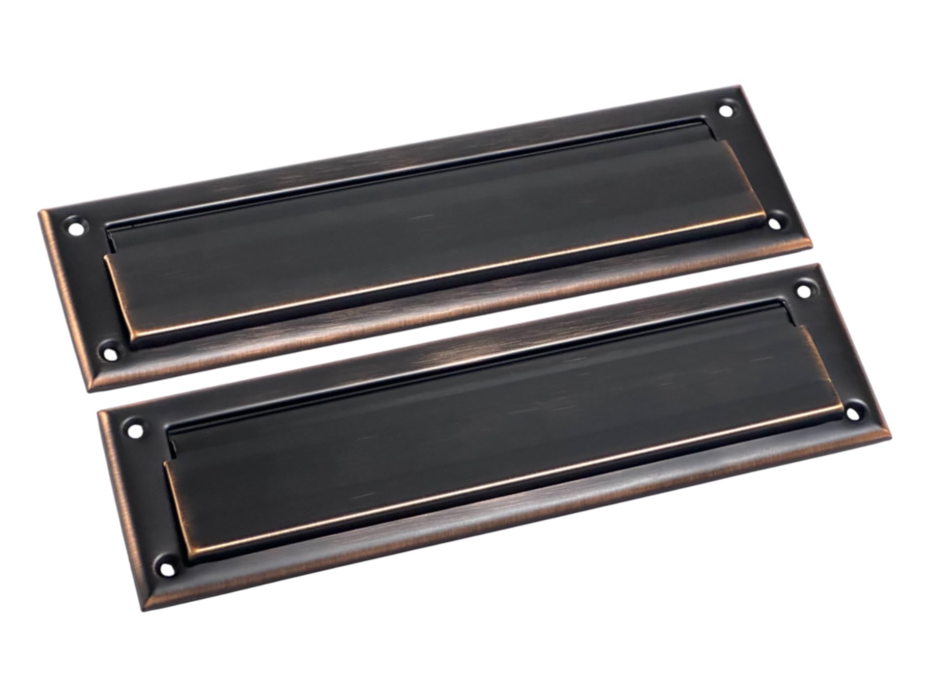 QCAA Solid Brass Mail Slot, with Solid Brass Interior Back Plate, 10" x 3", Venetian Bronze, 1 Pack, Made in Taiwan