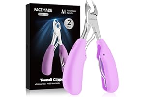 FACEMADE Toenail Clippers, Professional Ingrown Toenail Tools, Podiatrist Toenail Clippers, Super Sharp Curved Blade Suitable for Trimming Ingrown or Thick Toenails for Men & Seniors (Purple)