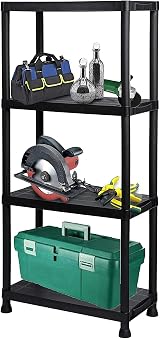 Taylor & Brown 4 Tier Heavy Duty Black Plastic Garage Storage Shelving 60cm Wide view 4