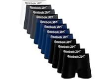Kit 12 Cuecas Boxer Reebok Masculinas Microfibra Adulto Box Sem Costura