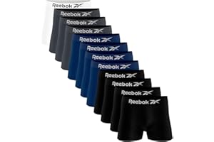 Kit 12 Cuecas Boxer Reebok Masculinas Microfibra Adulto Box Sem Costura