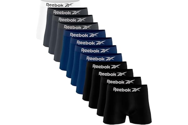 Kit 12 Cuecas Boxer Reebok Masculinas Microfibra Adulto Box Sem Costura
