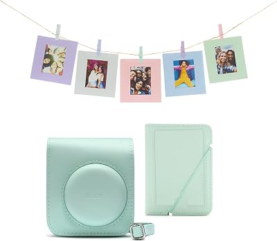 INSTAX Mini 12 Accessory Kit Mint Green Camera Case Album Cards Pe gs