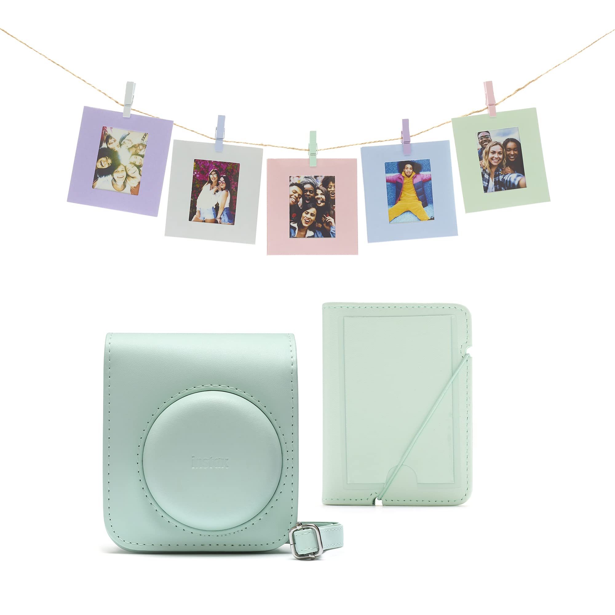 INSTAX mini 12 acessory kit, Camera case, Photo Album, Hanging Cards and pegs, Mint Green — image 1