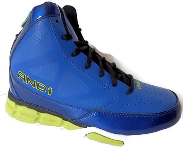 AND1 Mens Athletic Shoes Blitz High Top Blue/Lime (10