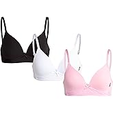 dELiA*s Girls Training Bra - 3 Pack Seamless Bra Adjustable Spaghetti Straps Wireless Padded Training Girls Bras (32A-36A)