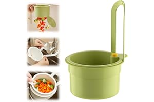 YONYNN Sink Strainer Basket, Hanging Kitchen Sink Strainer Basket with Press Dumping & Self-Cleaning Design, Corner Sink Trash Catcher for Food Waste, Sink Protectors for Kitchen Sink (Green)