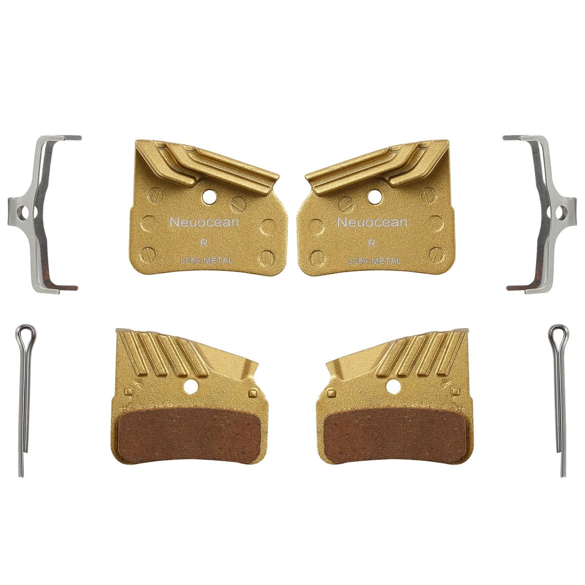 2Pair Disc Brake Pads With Cooling Fin, Bicycle Brake Pads For Shimano BR-M9120,BR-M8120,BR-M7120 (Metal)