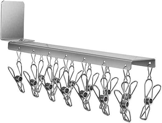 YJABC Tendedero Clips de Montaje en Pared retráctil Plegable Lavandería