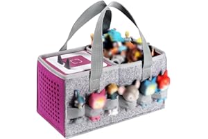 Vakdon Portable Carrying Case for Toniebox Starter Set, Headphones and Charging Station, Can Hold 30-40 Tonies Figures Characters, Travel Storage Bag with Handle for Toniebox Accessories