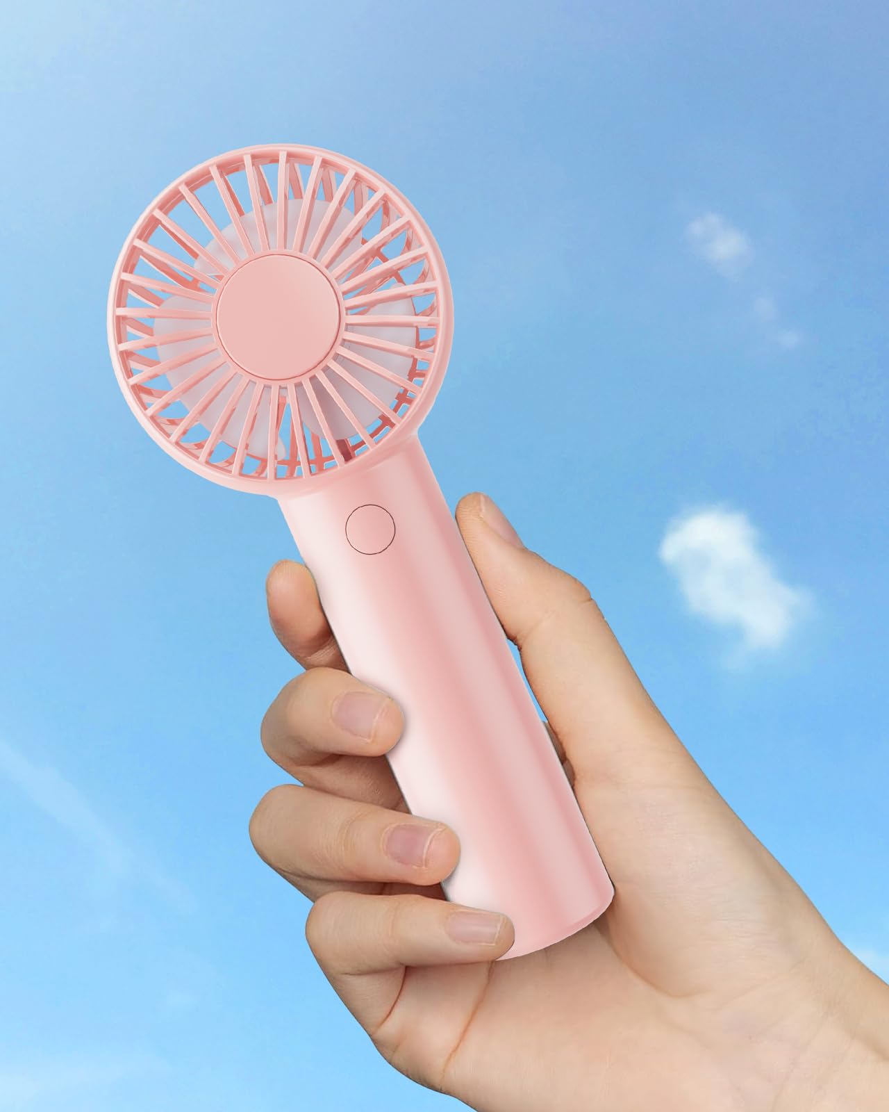 Mini Handheld Fan, Powerful 3 Speed Portable Personal Fan, Cute and Pocket Design, USB Rechargeable for Makeup/Lash/Travel/Outdoors, Summer Gift for Stylish Girls Women Kids-Pink