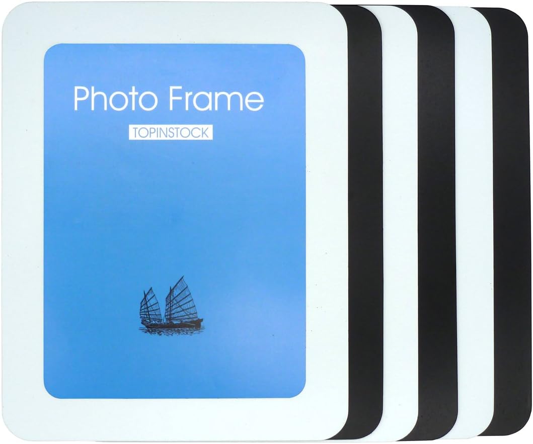 TOPINSTOCK 6-Pack Magnetic Picture Frames for Refrigerator 5 x 7 Inches 3 Black and 3 White Colors