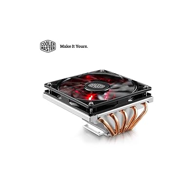 Cooler Master GeminII M5 LED - 2U Low Profile CPU Cooler with 5 Direct Contact Heatpipes &amp; XtraFlo 120 Slim Fire Red LED PWM Cooling Fan for Intel AMD RR-T520-16PK (GeminII M5)