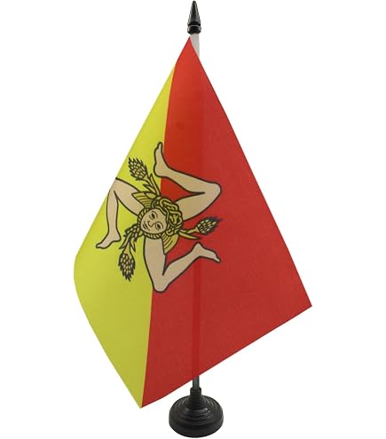 Sicily Flag 3x5 Feet - Nylon/Poly Blend Banner With Brass Grommets For Outdoor & Indoor Decor