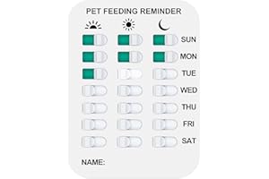 Pet Feeding Reminder Coolrunner Pet Feeding Reminder for Dogs Cats Pet Feed Reminder Magnetic or Double Sided Adhesive Prevent Overfeeding (A Pattern)